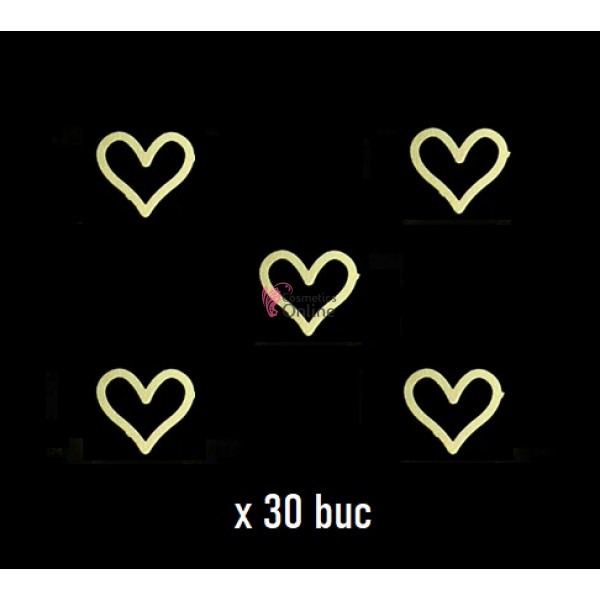 Decoratiuni 3D Metalice Aurii pentru unghii Cod 3027 Inima
